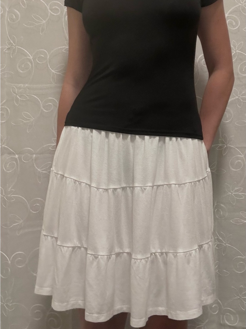 Zara Tiered Skirt White Size girls 13-14Y Approx Women’s XS/S